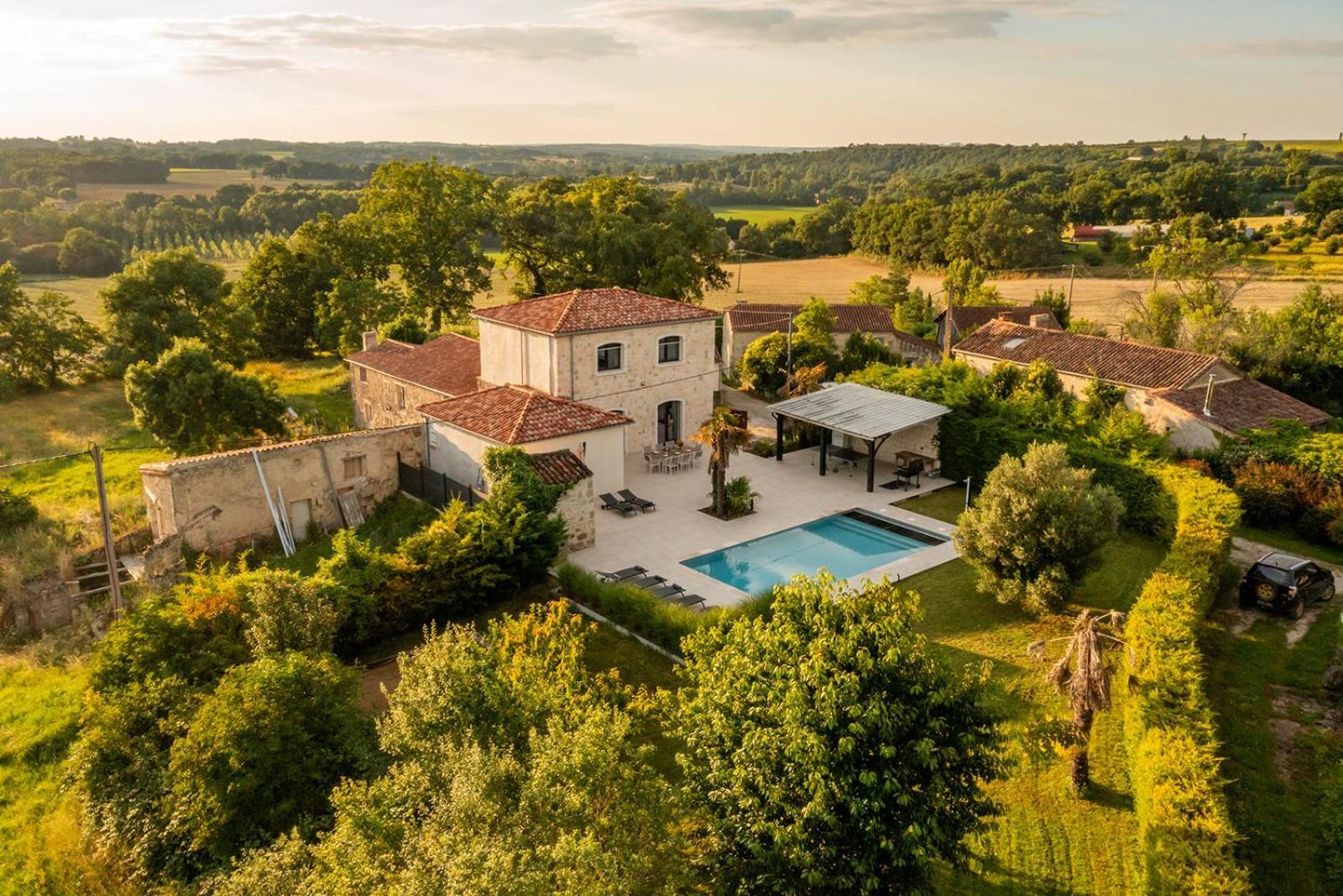 Villa Au Petit Bonheur Avec Clim - Hameau Au Calme - Piscine Chauffee - Petanque Moncrabeau Exteriér fotografie