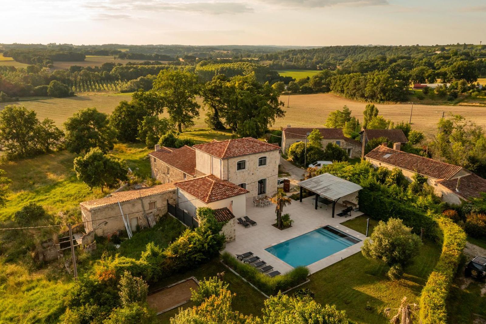 Villa Au Petit Bonheur Avec Clim - Hameau Au Calme - Piscine Chauffee - Petanque Moncrabeau Exteriér fotografie
