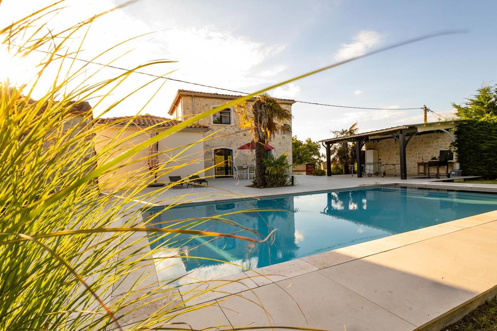 Villa Au Petit Bonheur Avec Clim - Hameau Au Calme - Piscine Chauffee - Petanque Moncrabeau Exteriér fotografie