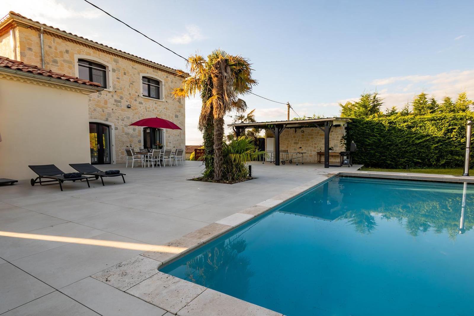 Villa Au Petit Bonheur Avec Clim - Hameau Au Calme - Piscine Chauffee - Petanque Moncrabeau Exteriér fotografie